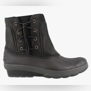 Sperry Women's Saltwater Wedge Tide Rain Boot sz 9 black